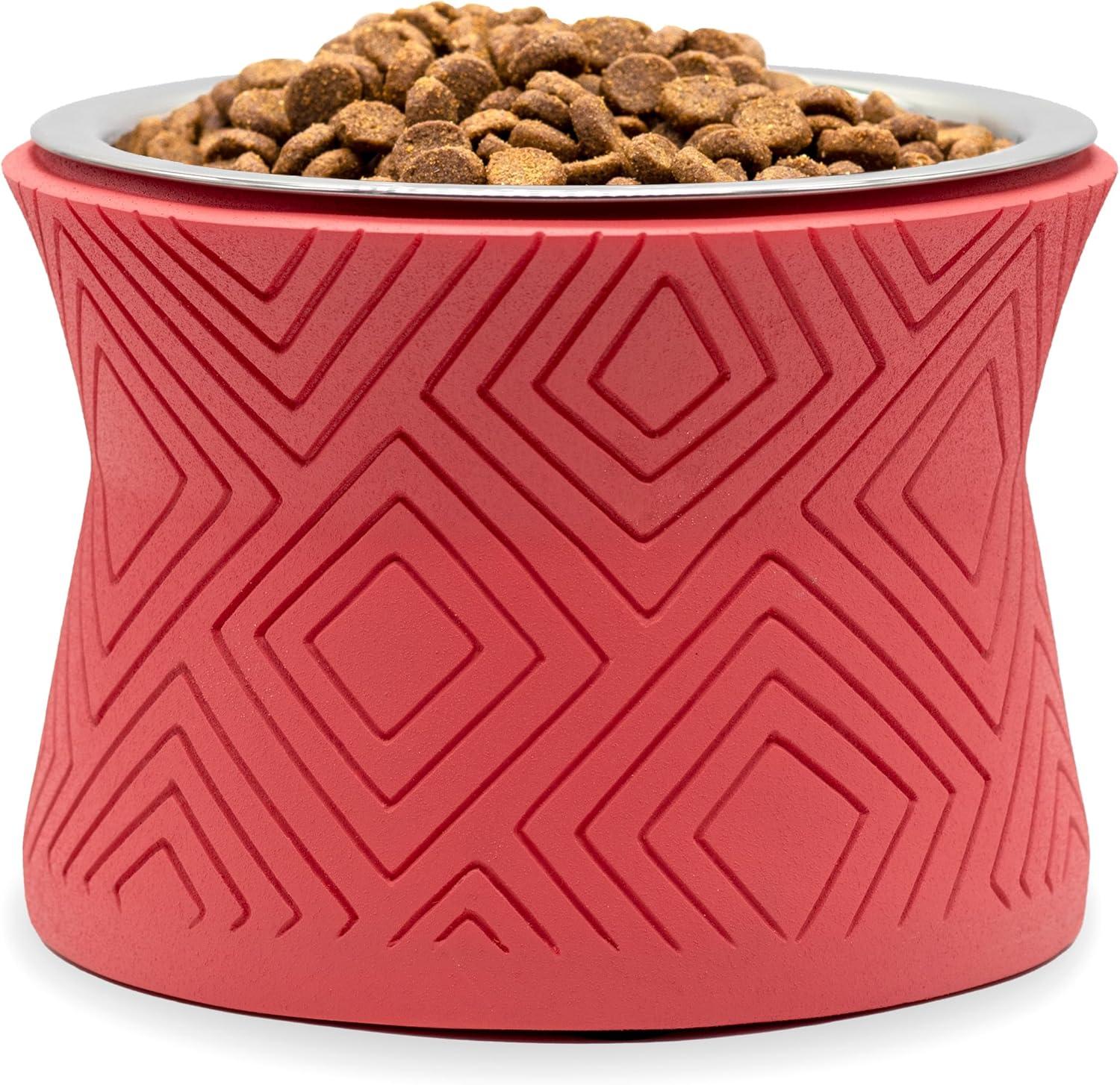 Pet Junkie Elevated Dog Bowl Santa Fe - Coral Pink, Small