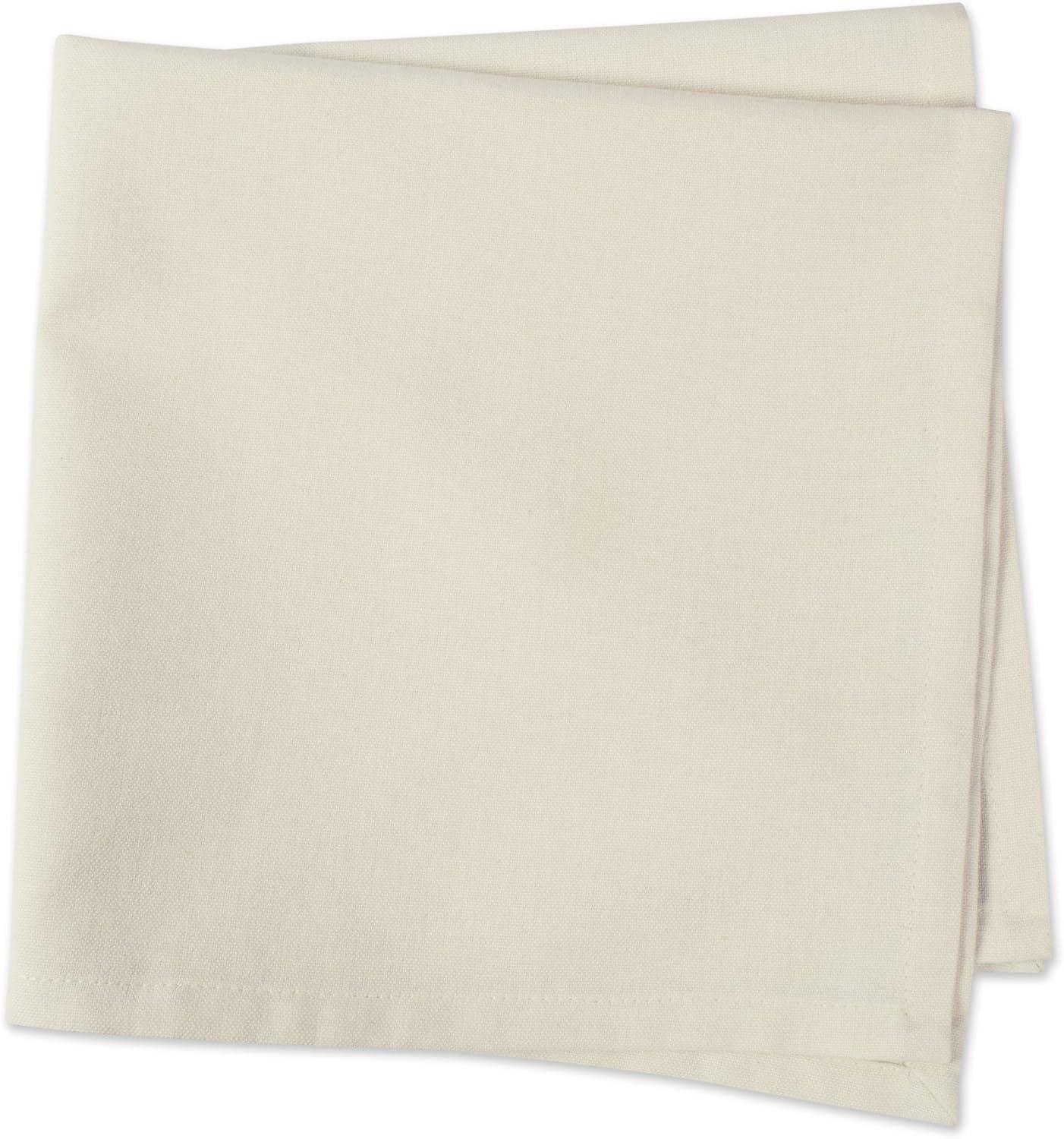 DII Solid Pastel Napkin Set Cotton, Machine Washable, 20x20 Inch, Natural, 6 Count