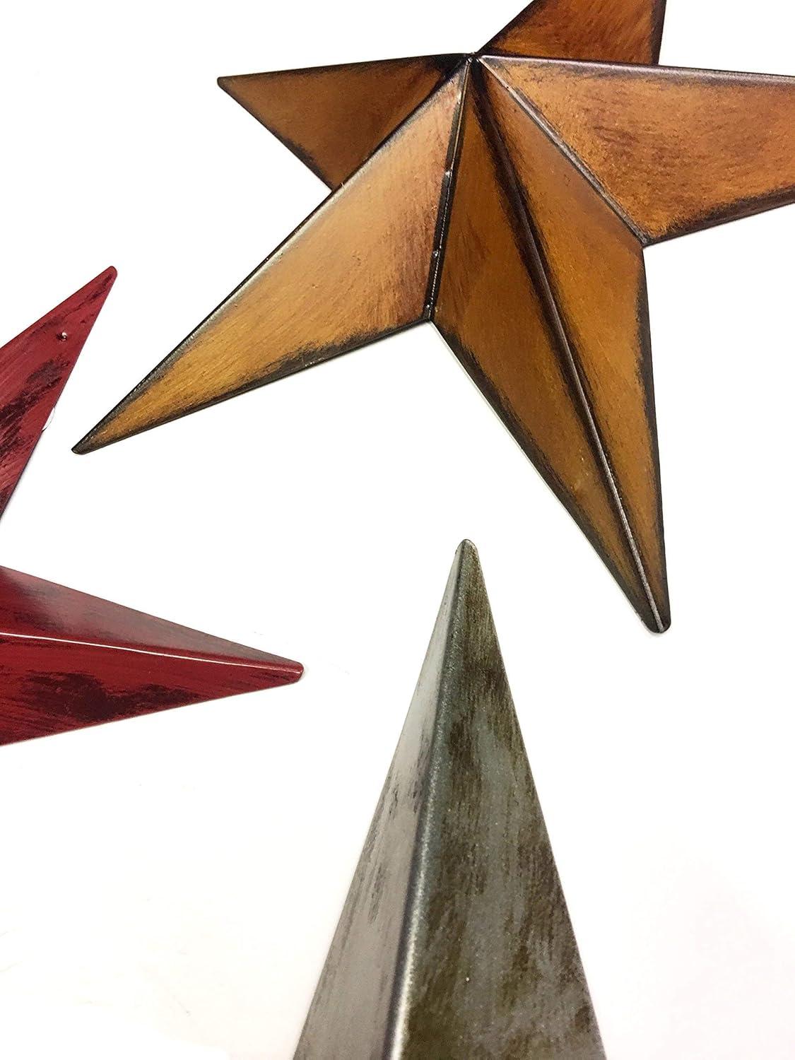 Metal Indoor Outdoor Star Multi Colored Wall Decor Set (Set of 3)