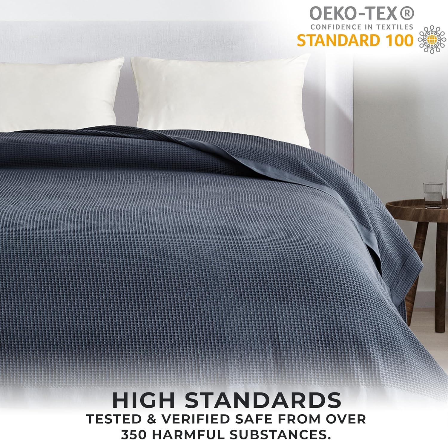 100% Cotton Lightweight Waffle Weave Summer Blanket