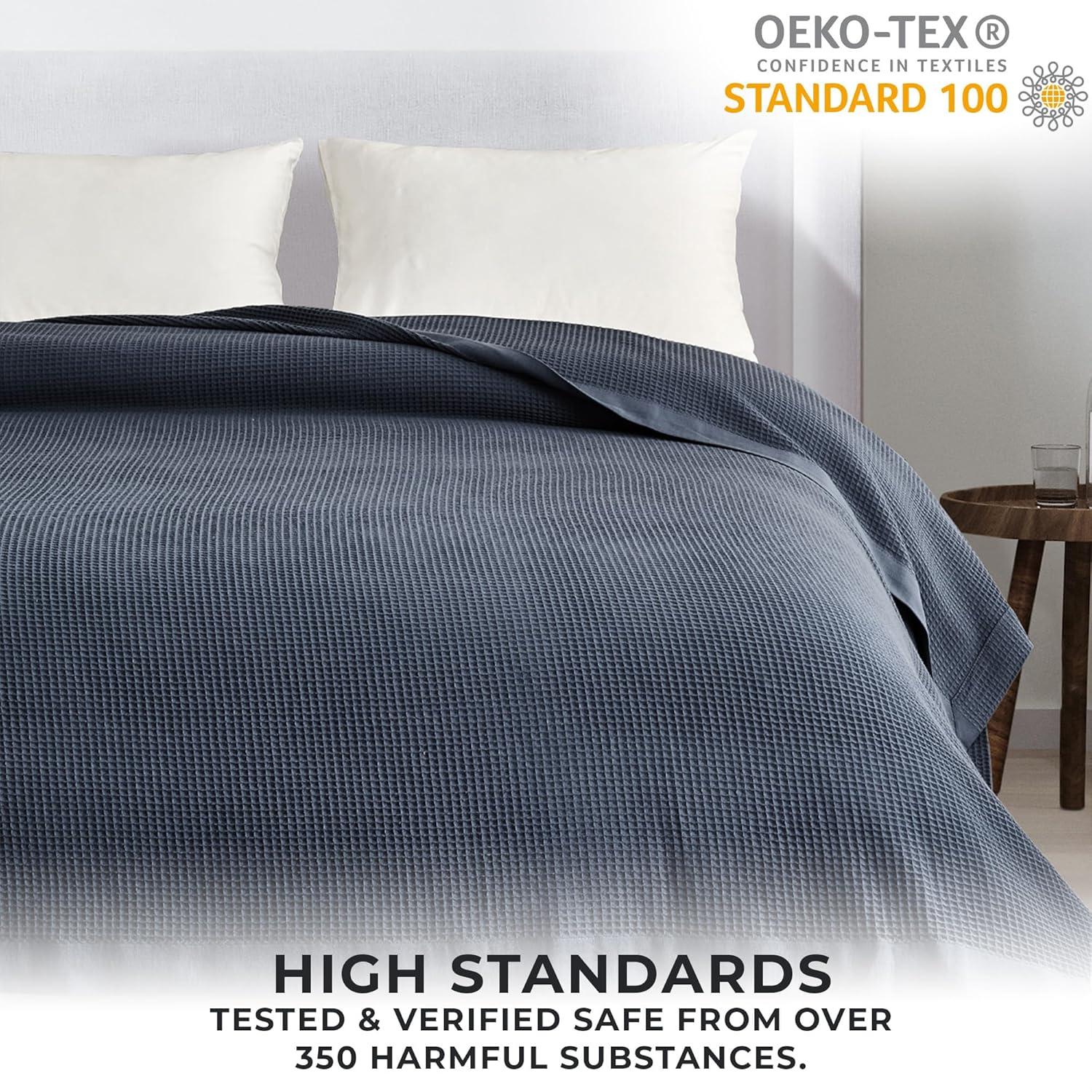 100% Cotton Lightweight Waffle Weave Summer Blanket