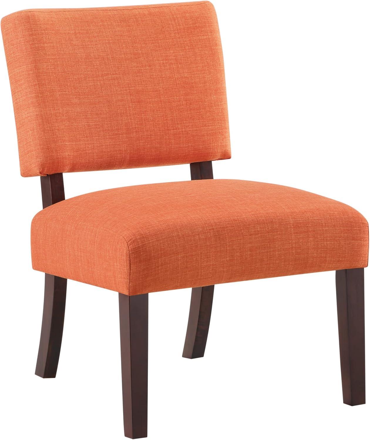 Tangerine Bliss Slipper Chair with Tapered Wood Legs