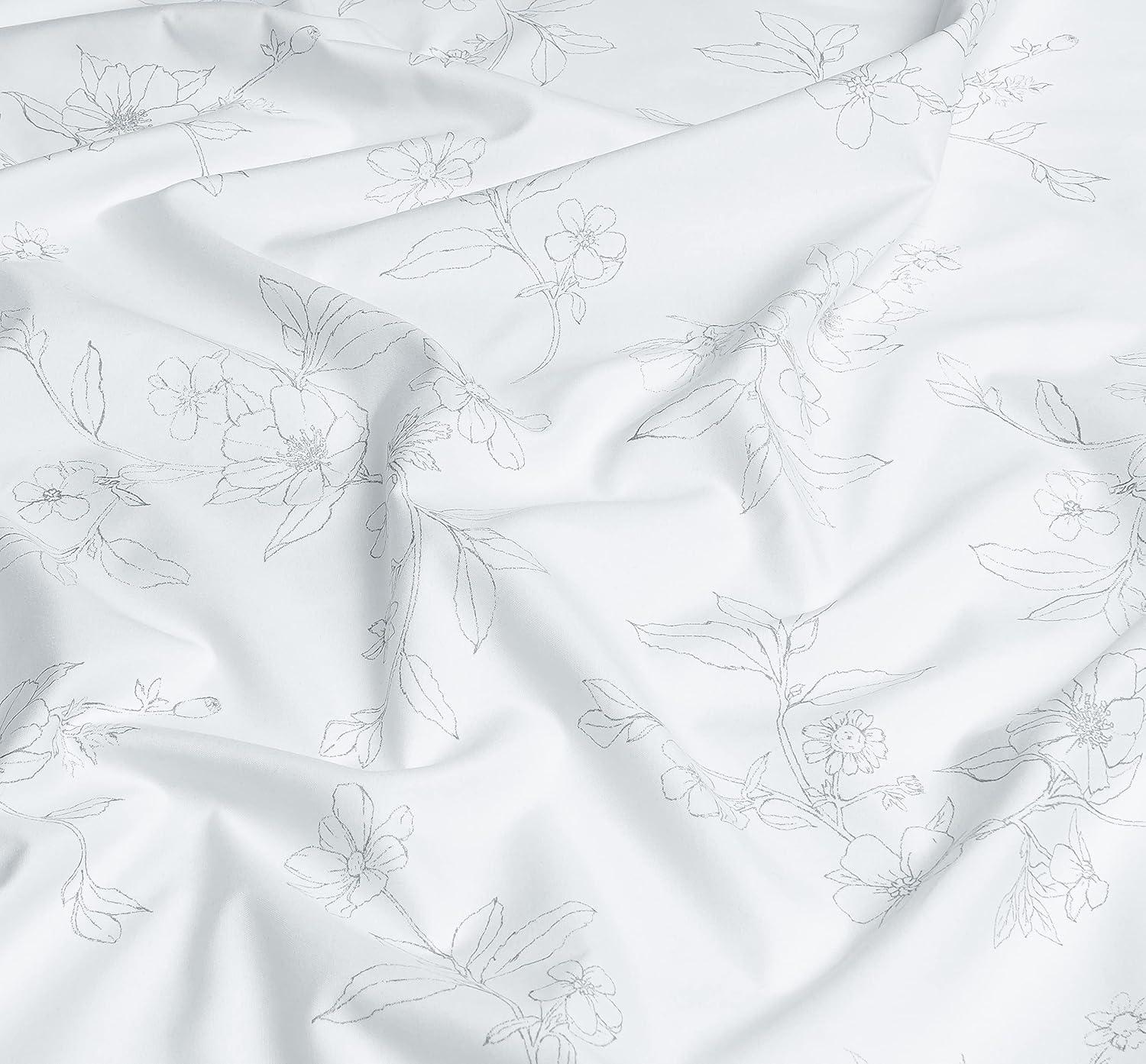 Chanasya Floral Microfiber Percale Sheet Set