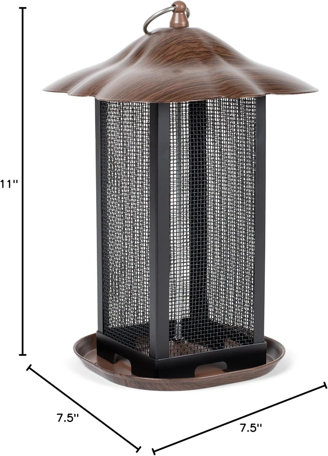 Cottage Garden Hanging 11 inch Cherry Woodgrain Finish Heavy Duty Mesh Metal 3 Lb. Bird Feeder