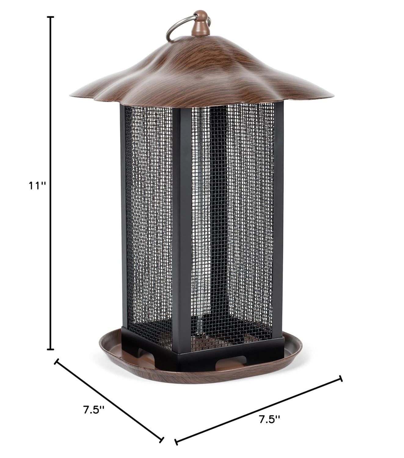 Cottage Garden Hanging 11 inch Cherry Woodgrain Finish Heavy Duty Mesh Metal 3 Lb. Bird Feeder