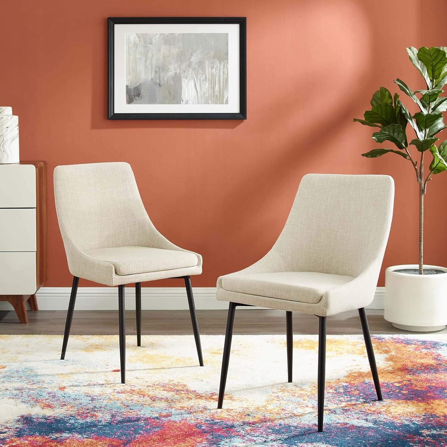 Modway Viscount Upholstered Fabric Dining Chairs - Set of 2