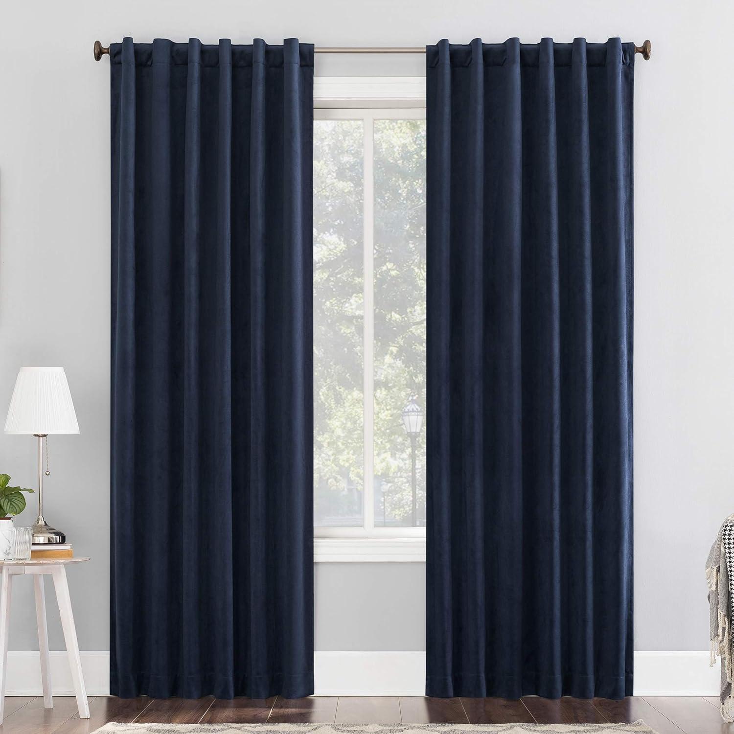 Velvet Noise Reducing Thermal Extreme 100% Blackout Back Tab Curtain Panel