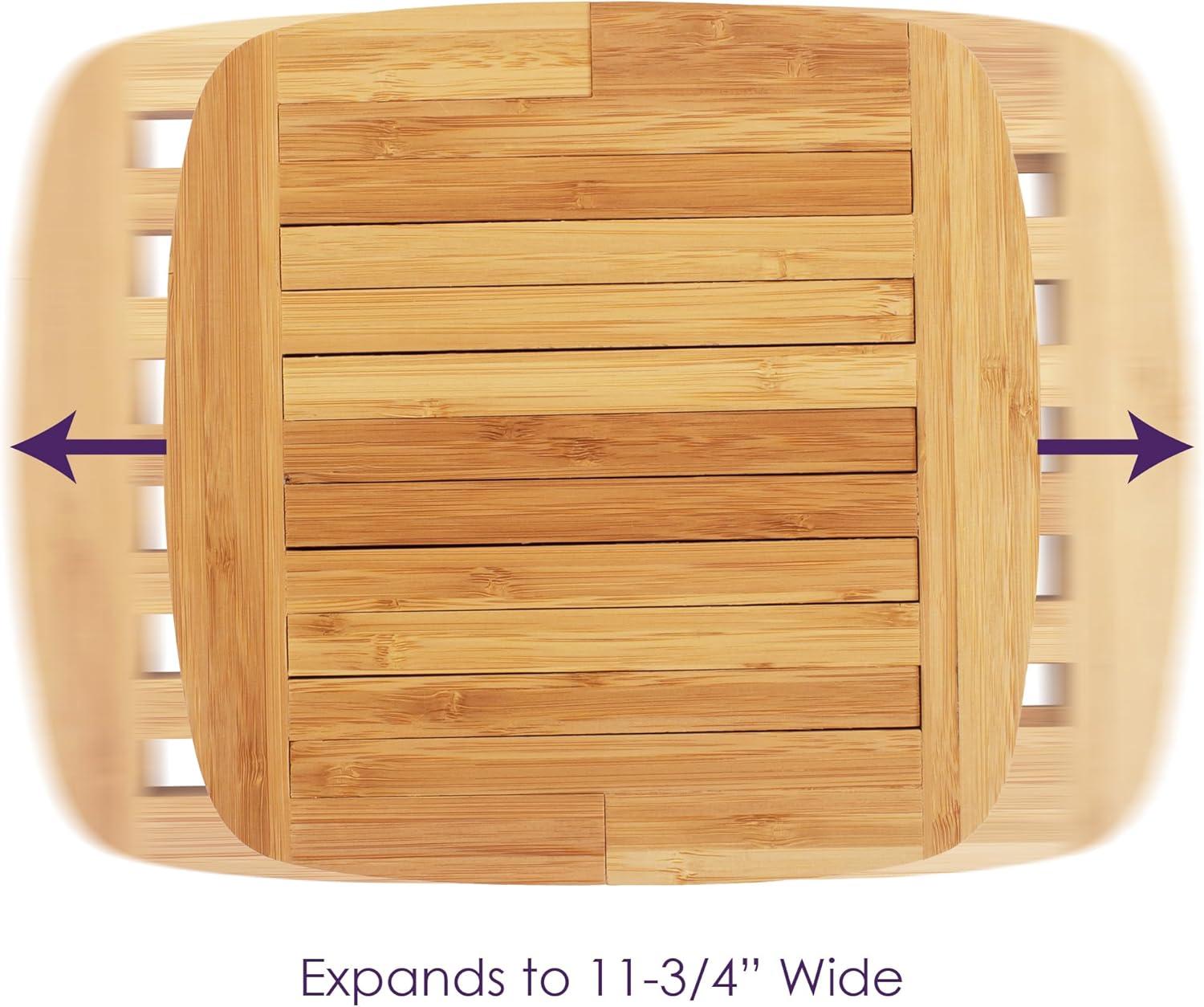 Expandable Natural Bamboo Trivet for Hot Dishes