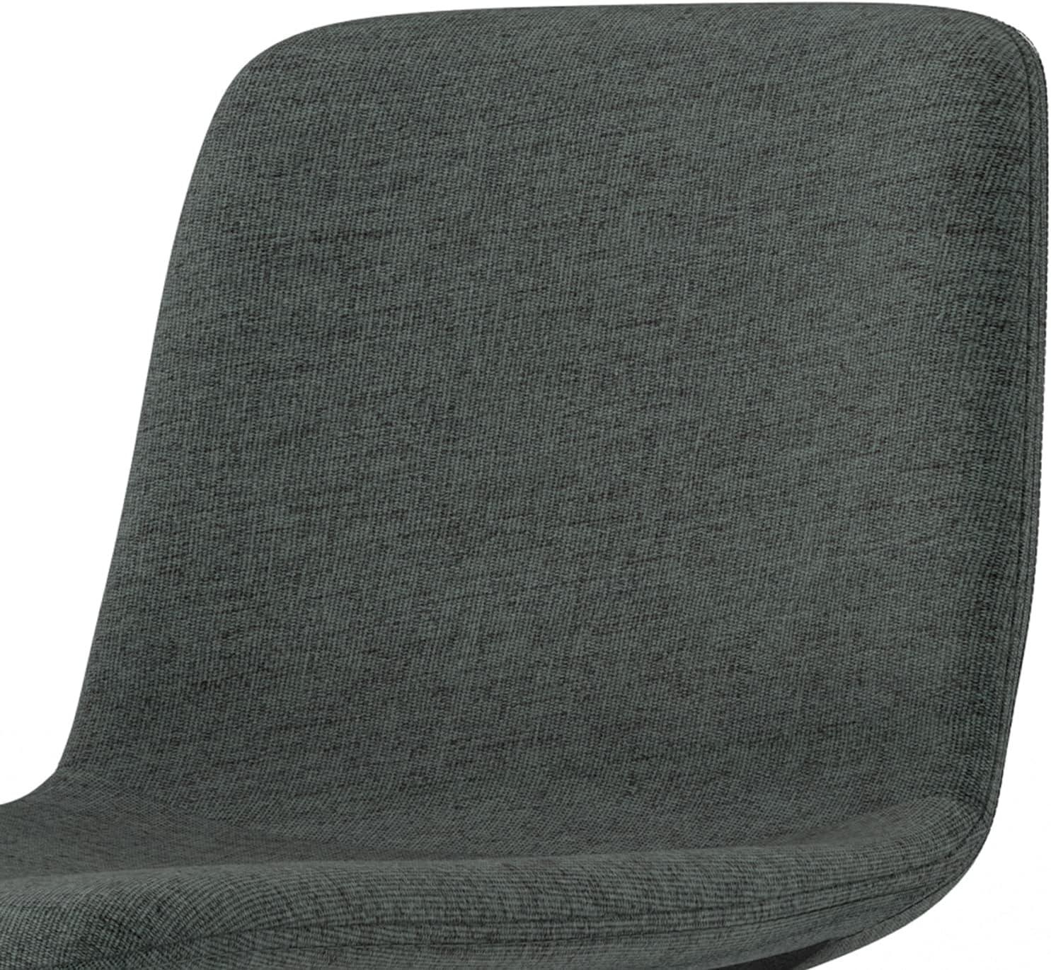 Simpli Home Wilcox Bar Stool in Charcoal Grey Woven Fabric