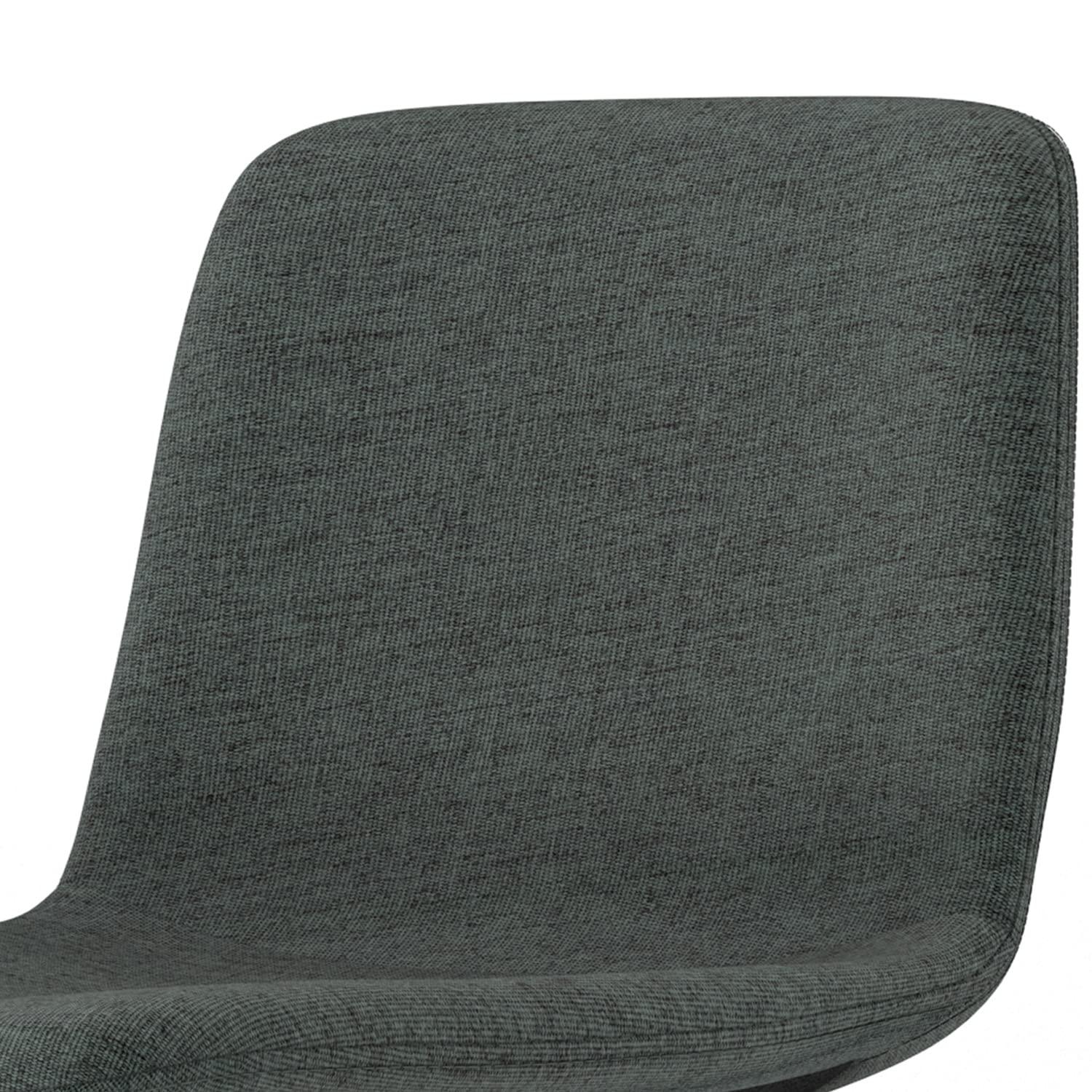 Simpli Home Wilcox Bar Stool in Charcoal Grey Woven Fabric