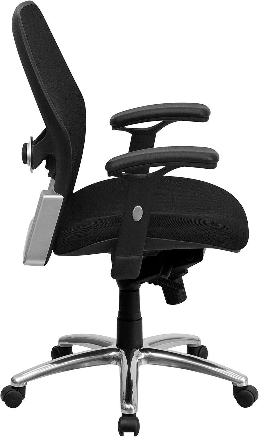 Flash Furniture Mid-Back Super Mesh Executive Swivel Office Chair with Knee Tilt Control and Adjustable Arms