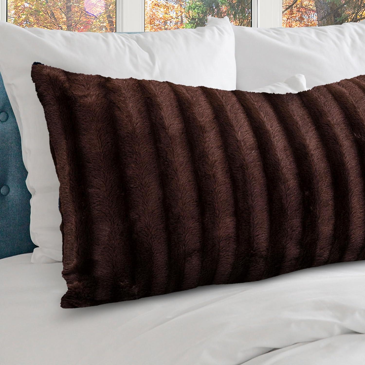 Cheer Collection Faux Fur Throw Pillow