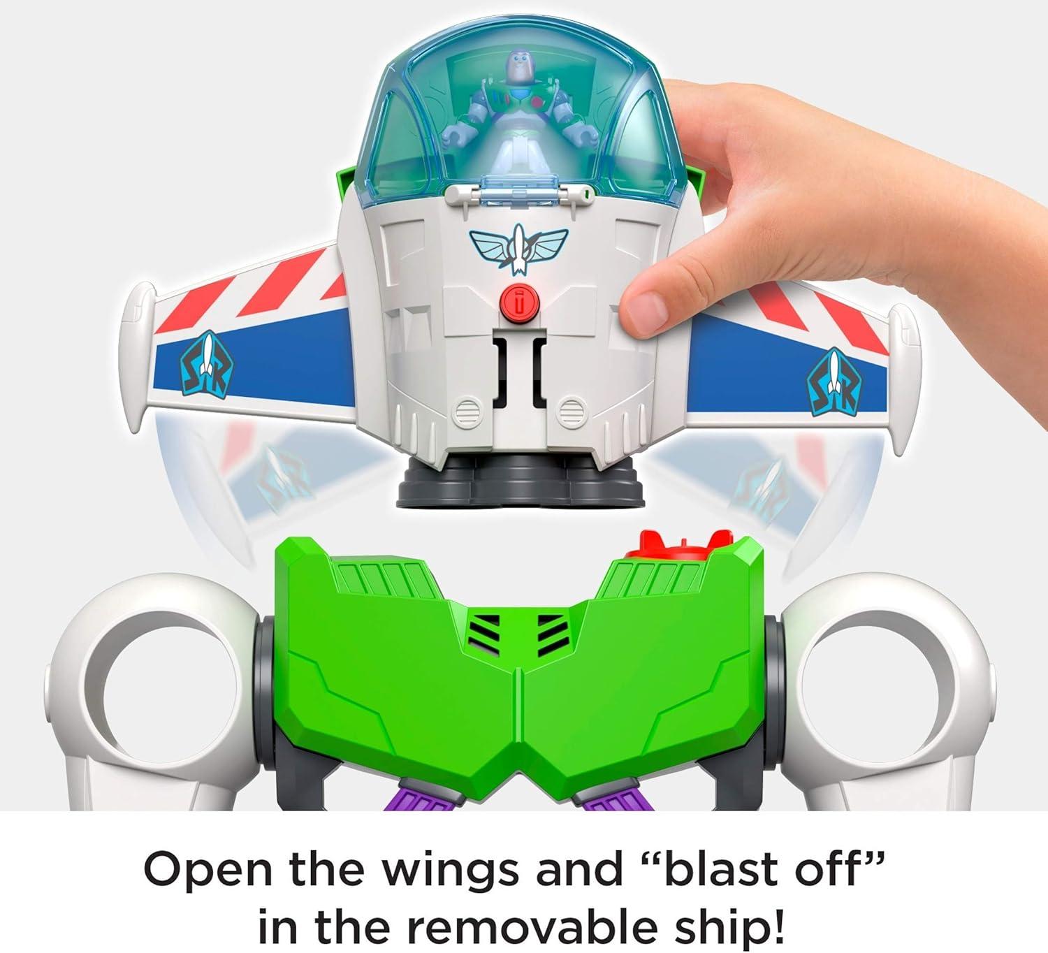 Fisher-Price Imaginext Preschool Toy Disney Pixar Toy Story Buzz Lightyear Robot Playset with Spaceship