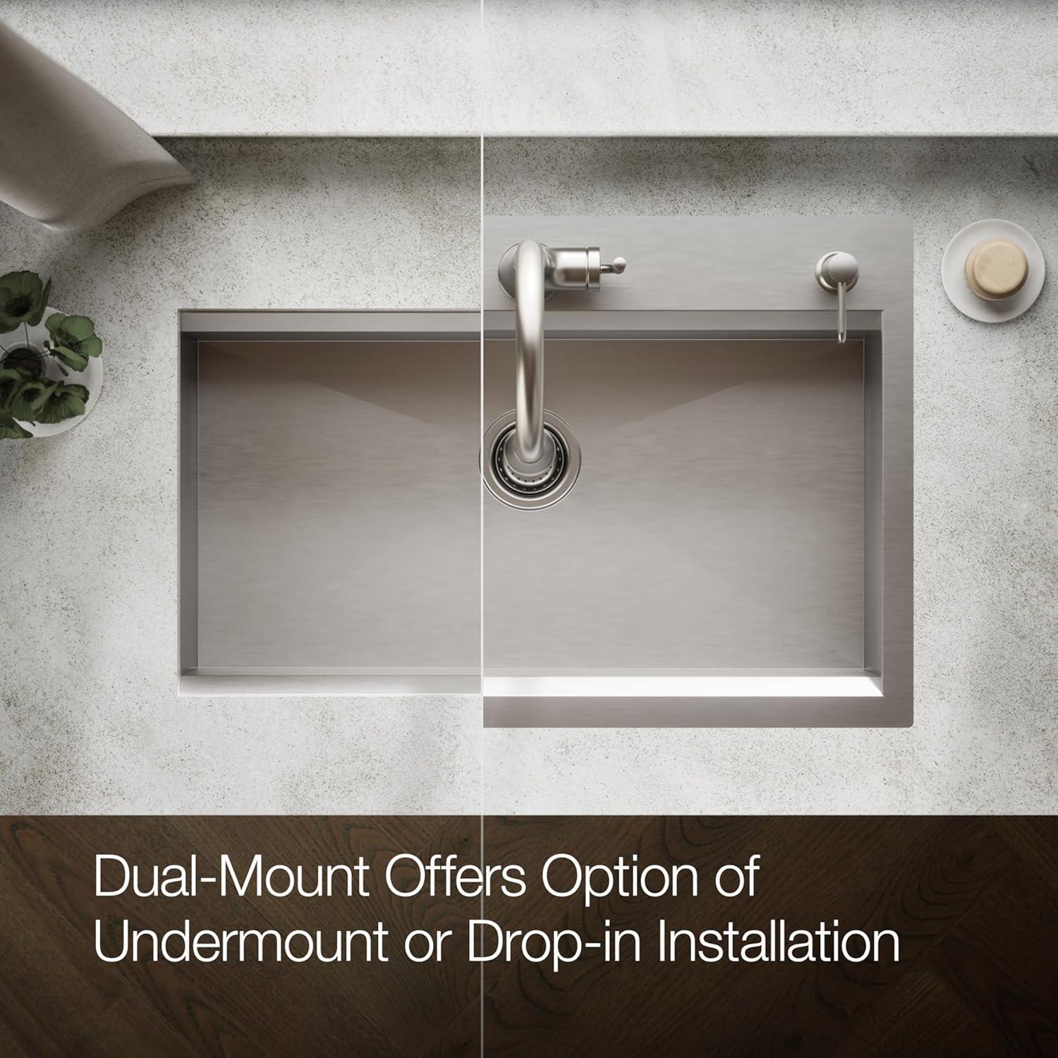 Task 33" x 22" Top-Mount/Undermount Single-Bowl Workstation Kitchen Sink With Accessories