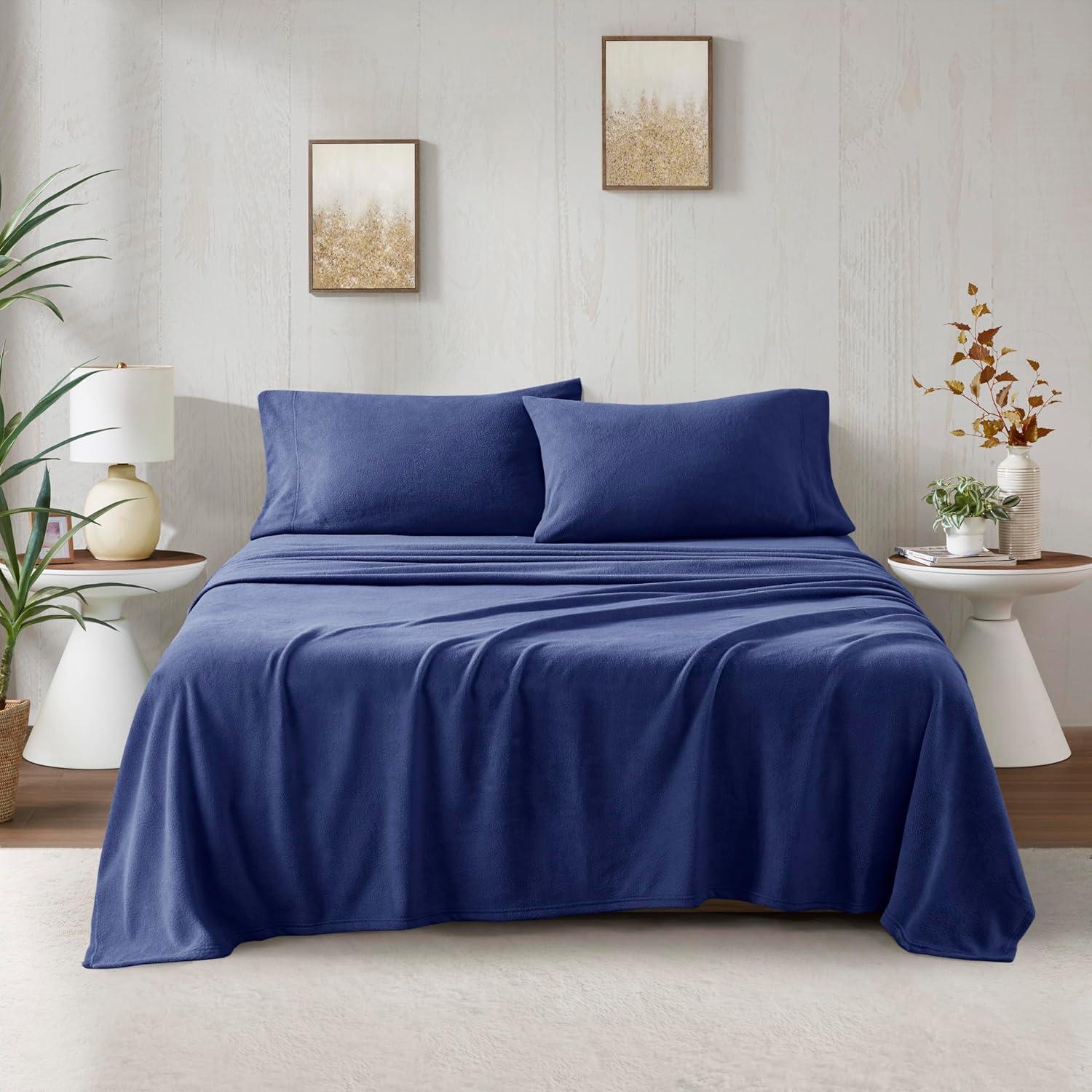 Full Micro Fleece Sheet Set Navy - True North by Sleep Philosophy