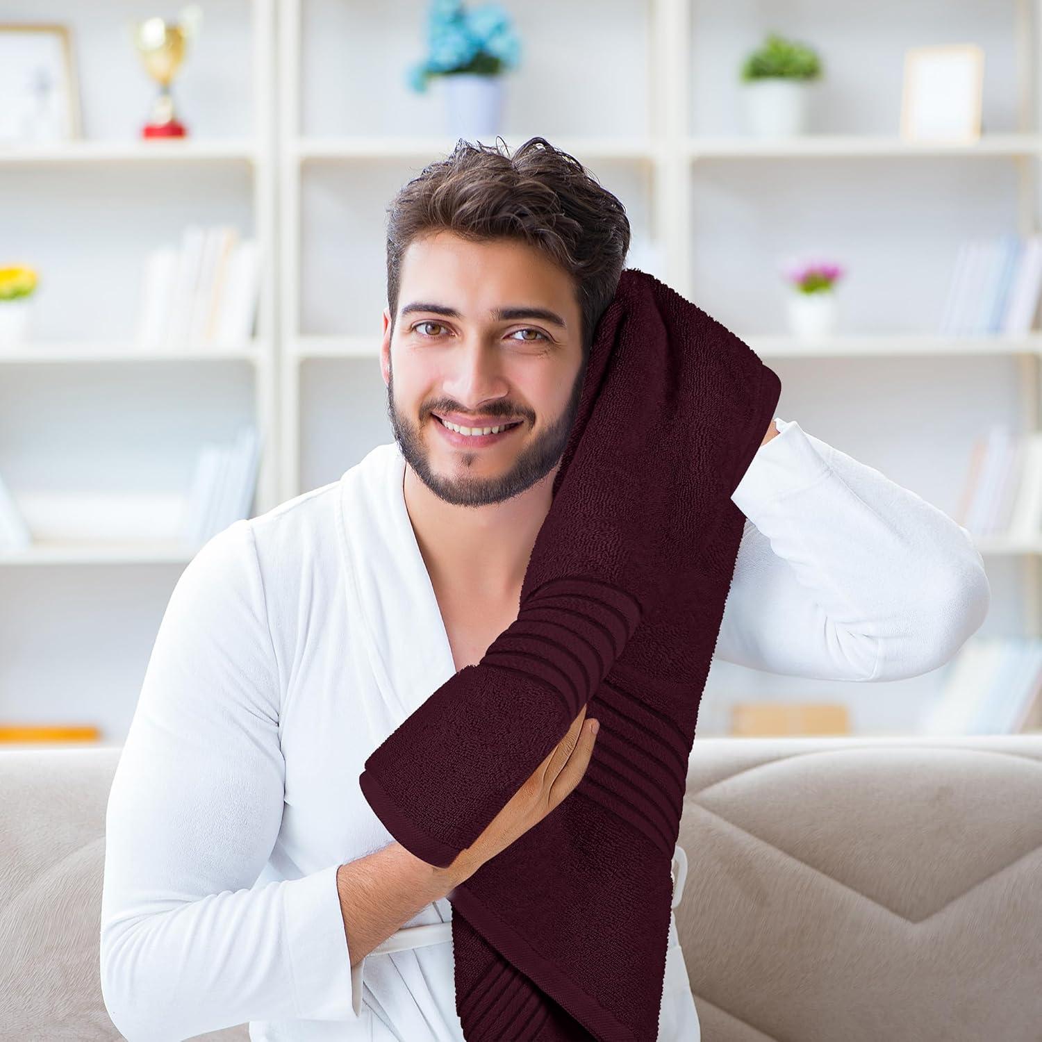 Utopia Towels 4 Pack Bath Towels Set, 27 by 54 Inches, 100% Ring Spun Cotton, Quick Dry, Highly Absorbent, Soft Feel Towels, Perfect for Daily Use, Burgundy