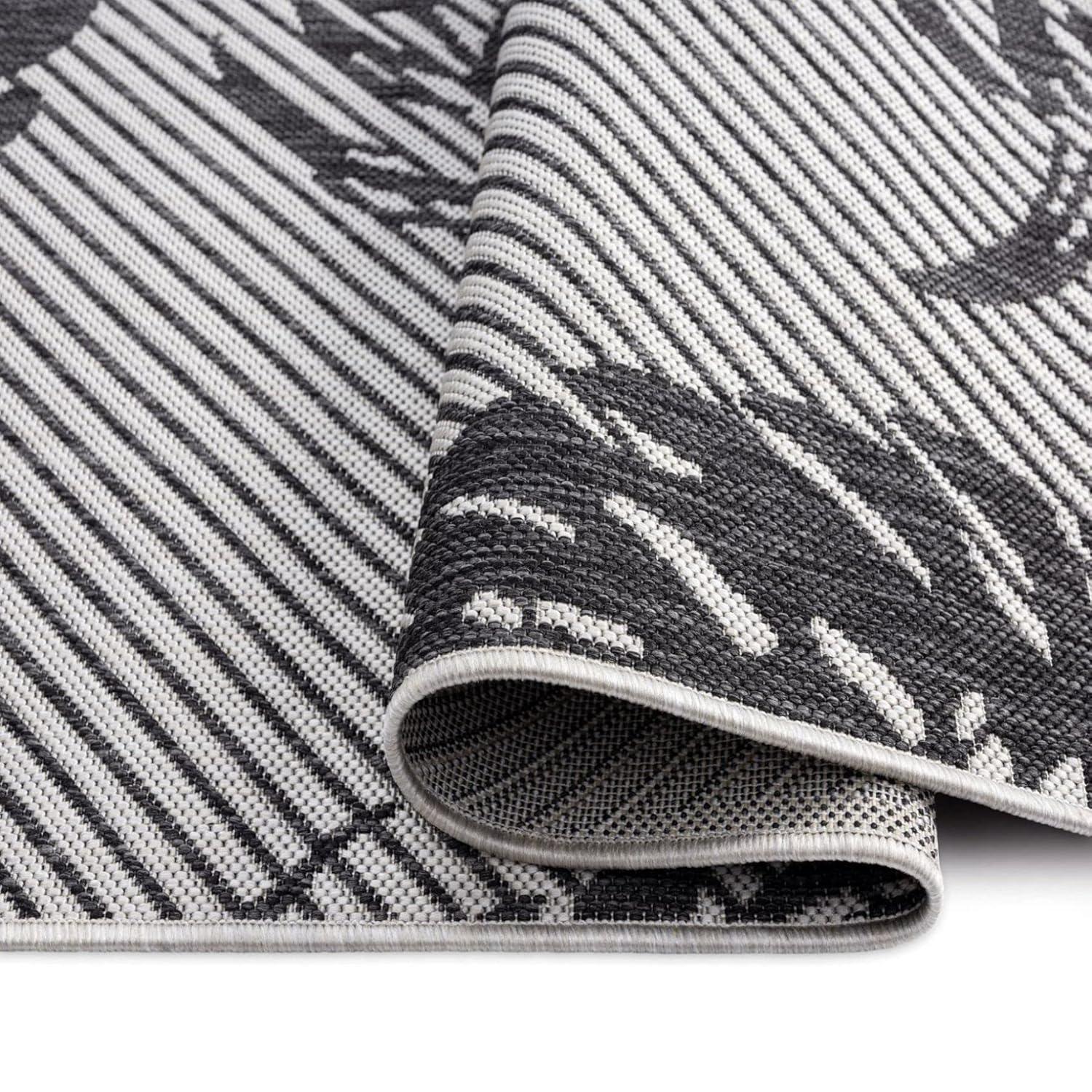Tommy Bahama Palm Coastal Indoor/Outdoor Area Rug, Charcoal Gray