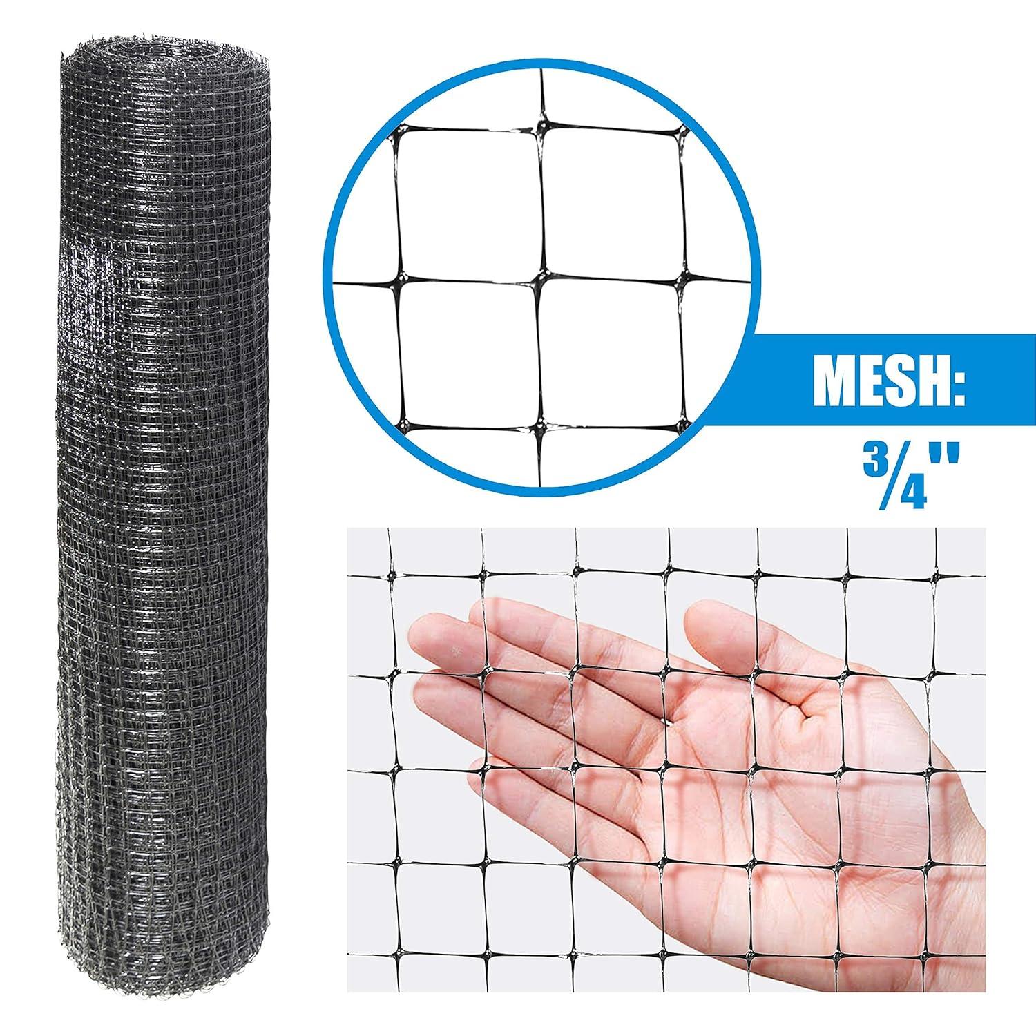 7 ft. x 100 ft. x 3/4 in. Black Plastic Deer/Bird/Rodent Block Garden Netting