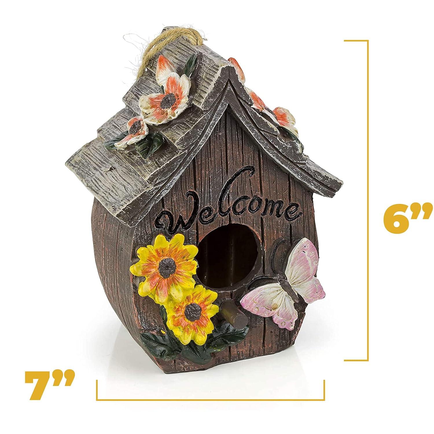 Dawhud Direct Hand-Painted Bird Houses for Outdoors Decorative Birdhouses