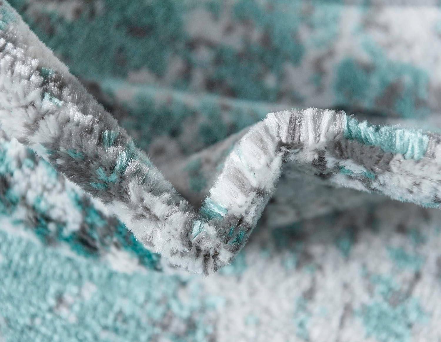 Unique Loom Sofia Collection Area Rug - Salle Garnier (6' 1" x 9' Rectangle Turquoise/Blue)