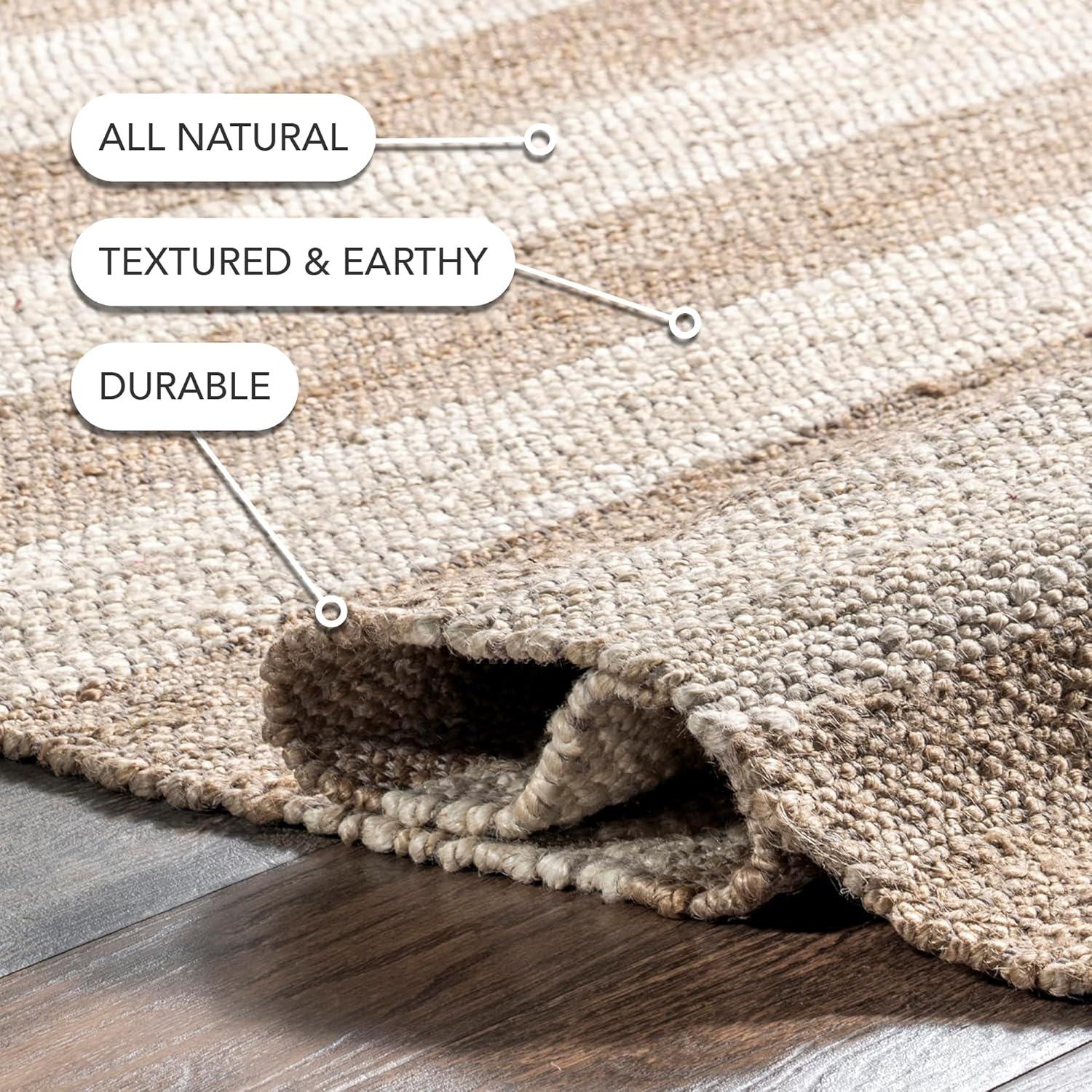 nuLOOM Flatweave Alisia Stripes Jute Area Rug