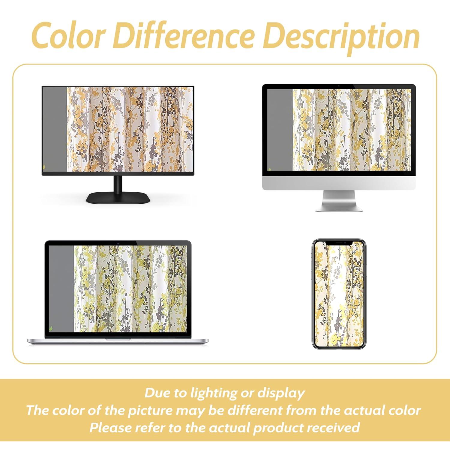 DriftAway 2 Piece Floral Room Darkening Curtains 84"L x 52"W Golden Golden Yellow/Gray