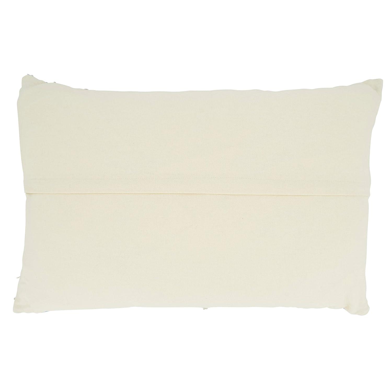 Saro Lifestyle Woven Line Throw Pillow With Down Filling, Blue, 16" x 24"
