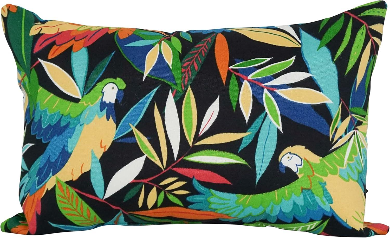 Blazing Needles 9911-S2-REO-48 12 x 20 in. Rectangular Spun Poly Throw Pillows, Tucuman Ebony - Set of 2