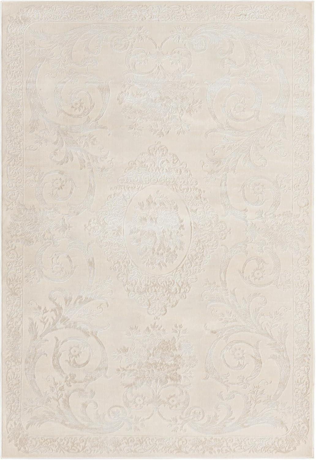 Unique Loom Finsbury Collection Area Rug - Diana (6' x 9' Rectangle Ivory/Beige)