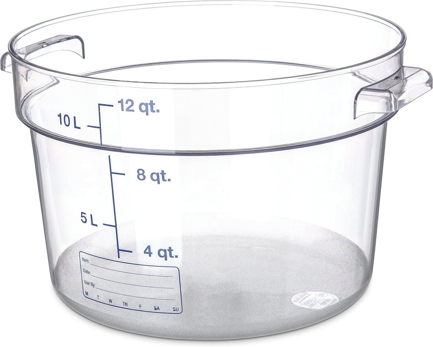 Clear 12 Quart Polycarbonate Round Food Storage Container