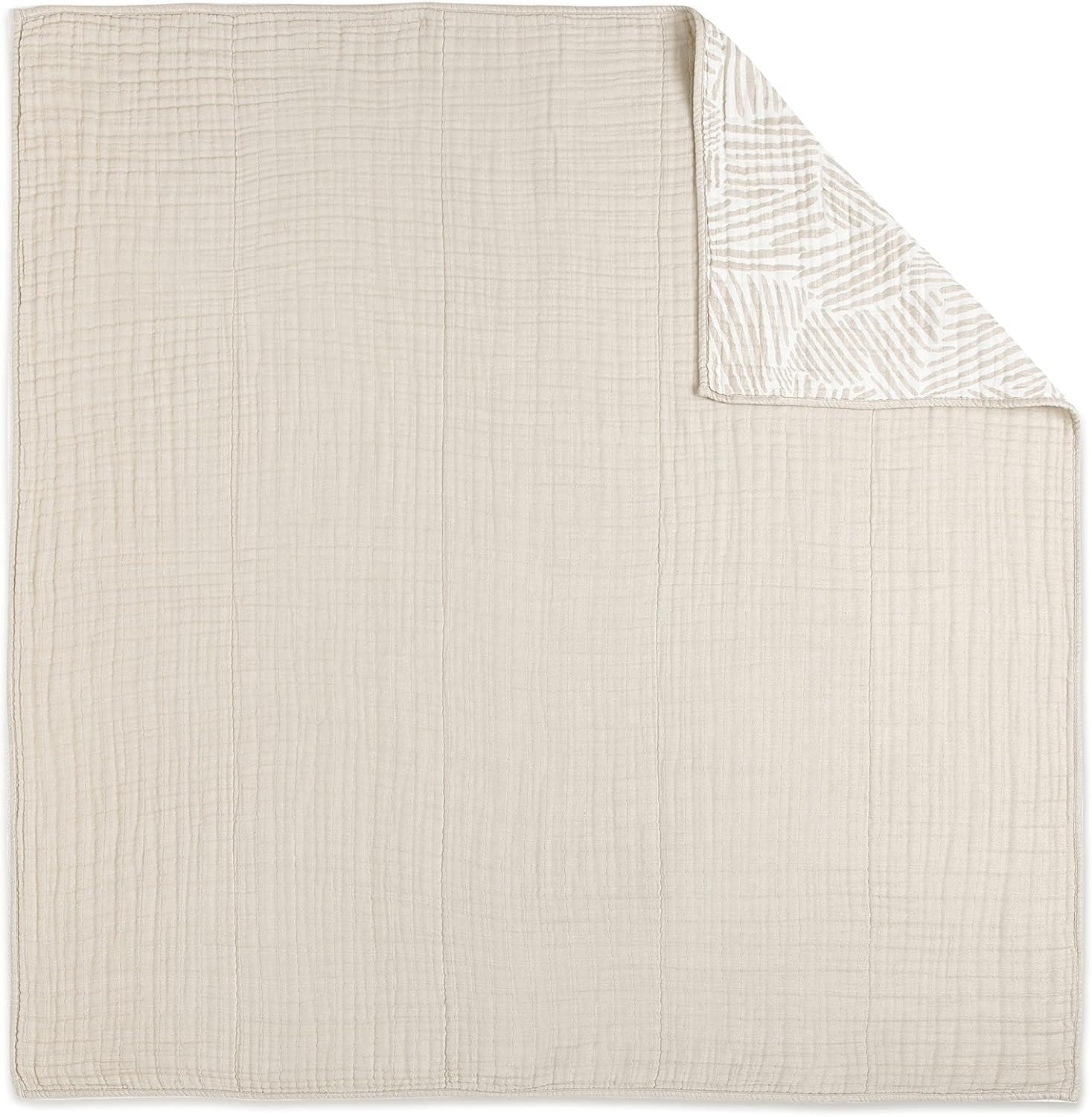 Oat Stripe Quilt In 3-Layer Muslin Cotton