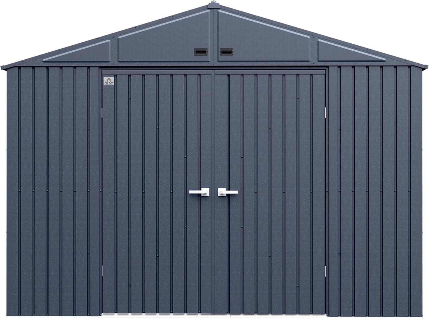 Anthracite 10' x 14' Steel Gable Roof Storage Shed