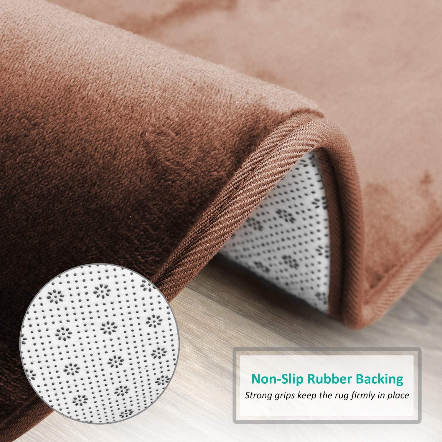 Clara Clark Ultra Soft and Absorbent Memory Foam Bath Rug Set with Non-Slip Backing