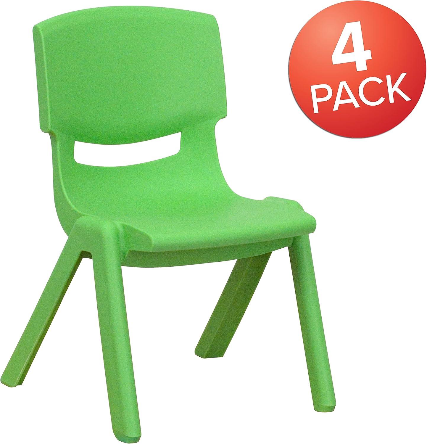 Flash Furniture Goddard Plastic Stack School Chair with Seat, 3rd-7th School Chair (Set of 4)