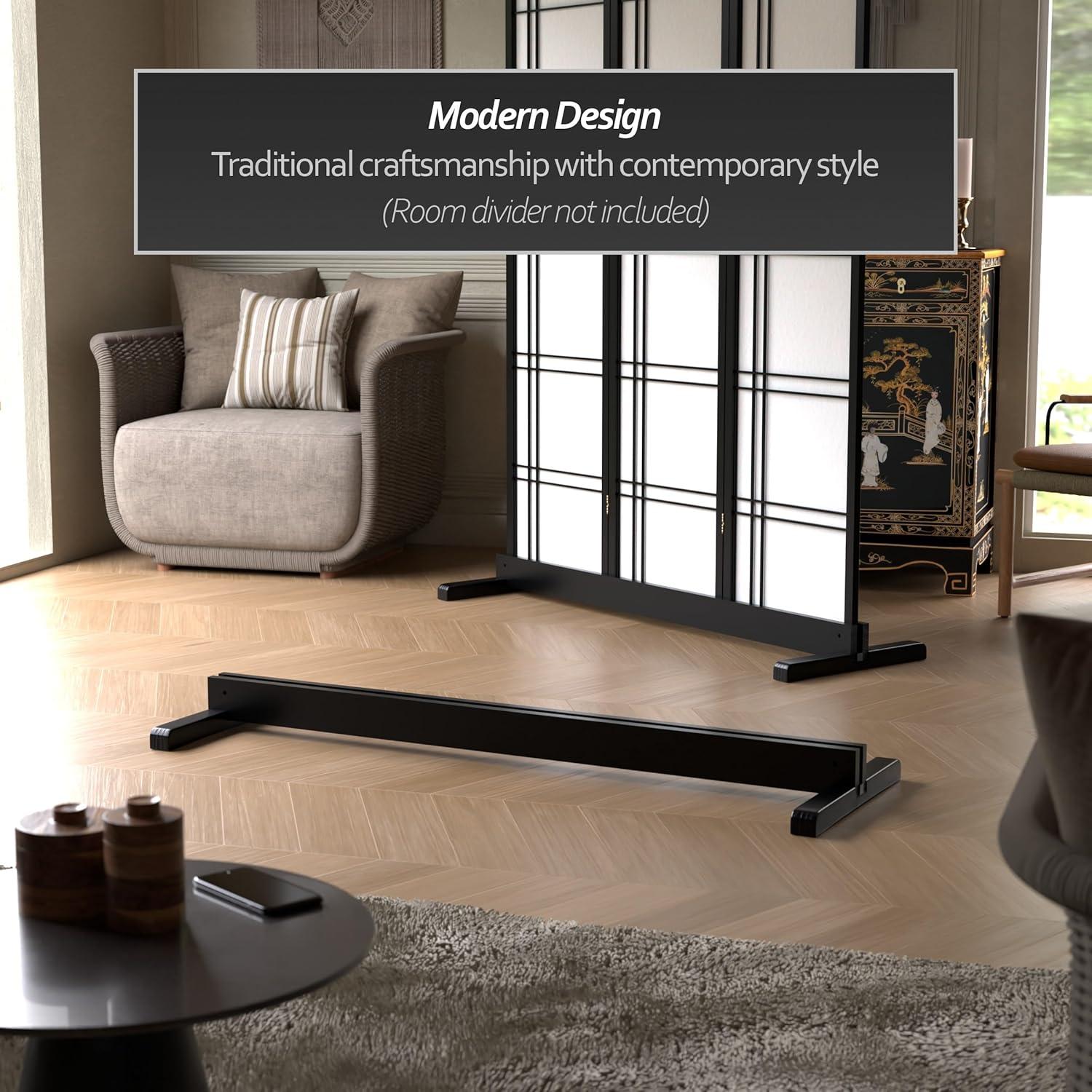 Room Divider Stand Black 3 Panel