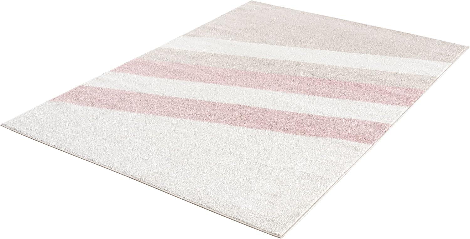 Abani Rugs Deco DEC150A Cream Blush Pink Diagonal Lines Area Rug 4' x 6' - Beige