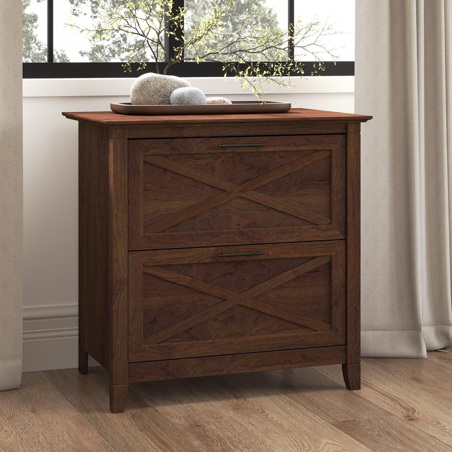 2 Drawer Key West File Cabinet Bing Cherry - Bush Furniture: Wood Composite, MDF Frame, 30"H x 30"W