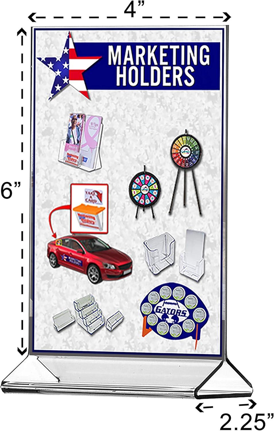 Acrylic Table Tent Menu/Card Holders - 4" x 6"