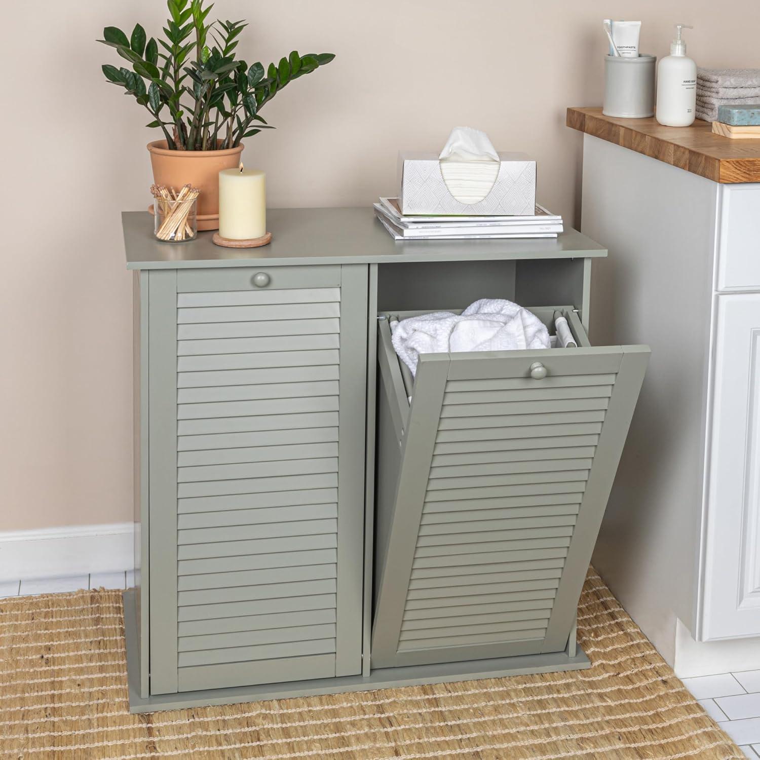 Household Essentials Tilt-out Cabinet Laundry Sorter with Shutter Front