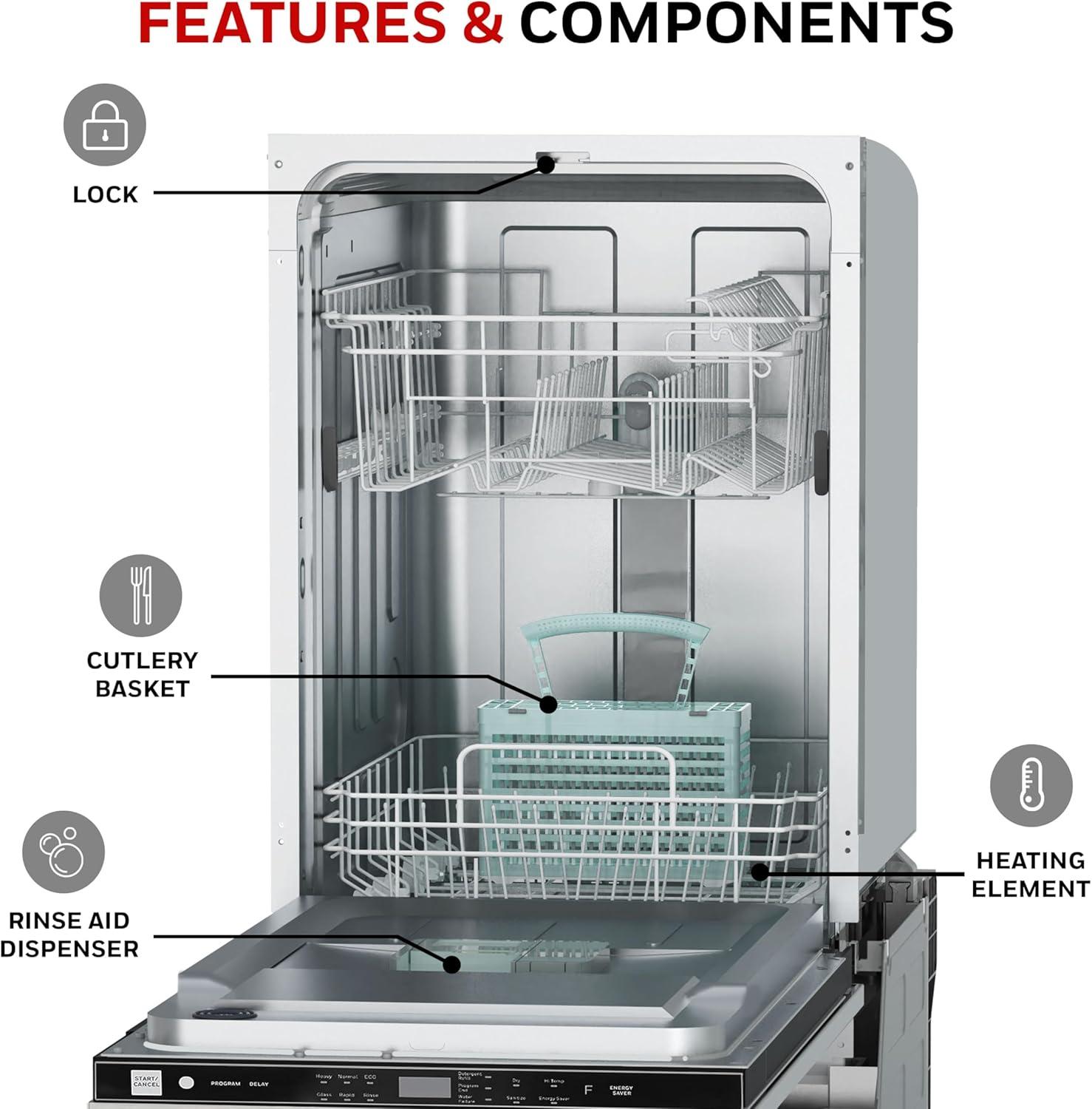 Honeywell 18 Inch Stainless Steel Top Control Dishwasher