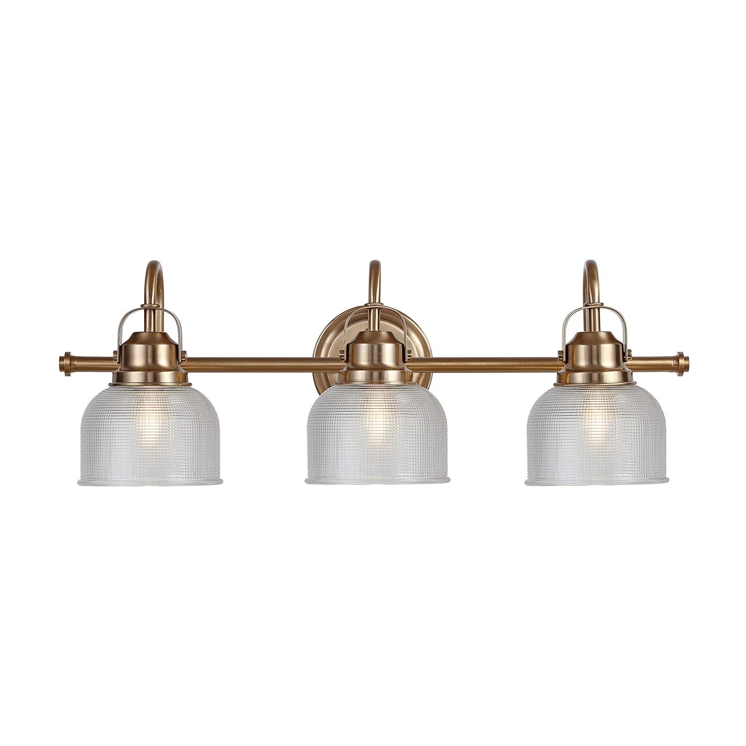 25.25" LED 3-Light Metal/Glass Virginia Pendent Brass/Gold - JONATHAN Y: ETL Listed, Bathroom Fixture
