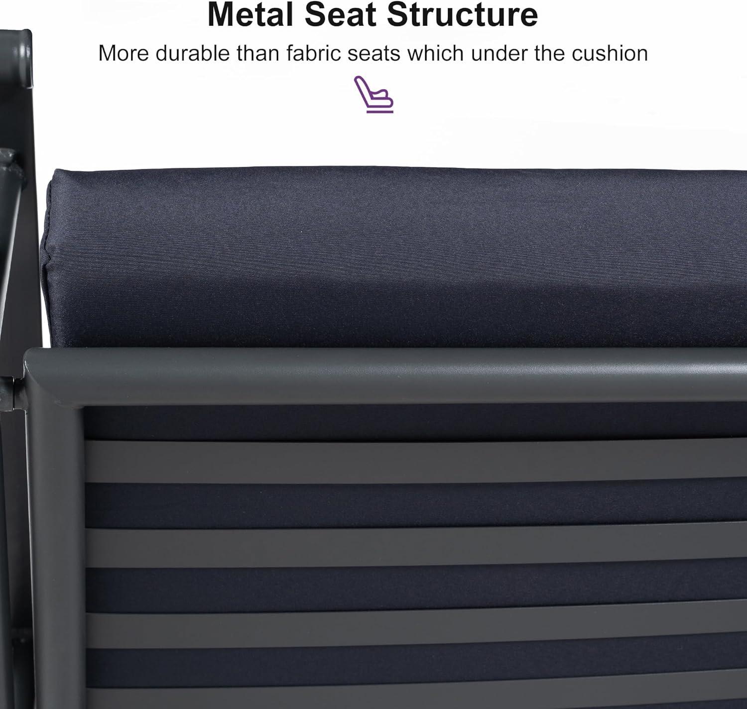 PURPLE LEAF 3 -person Gray Steel Outdoor Swing