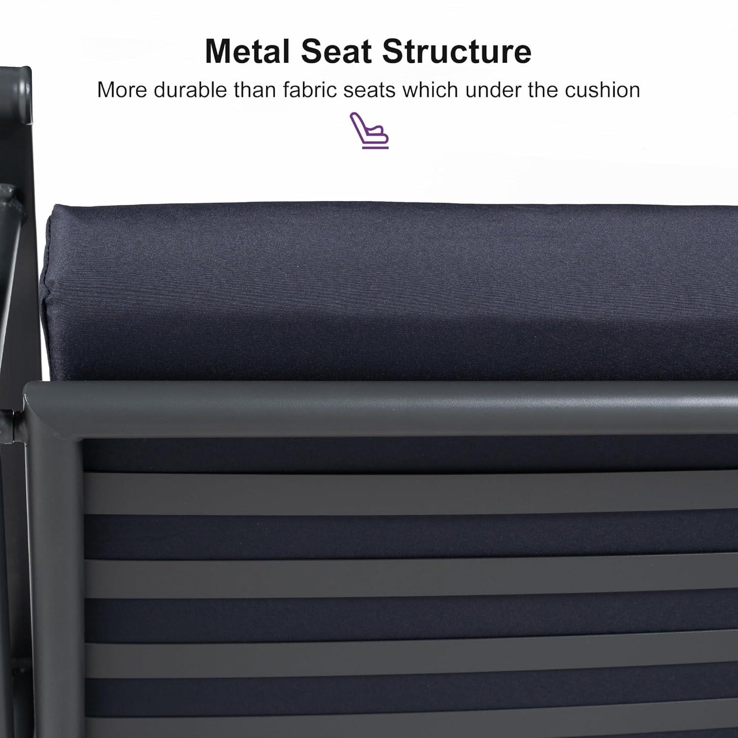 PURPLE LEAF 3 -person Gray Steel Outdoor Swing