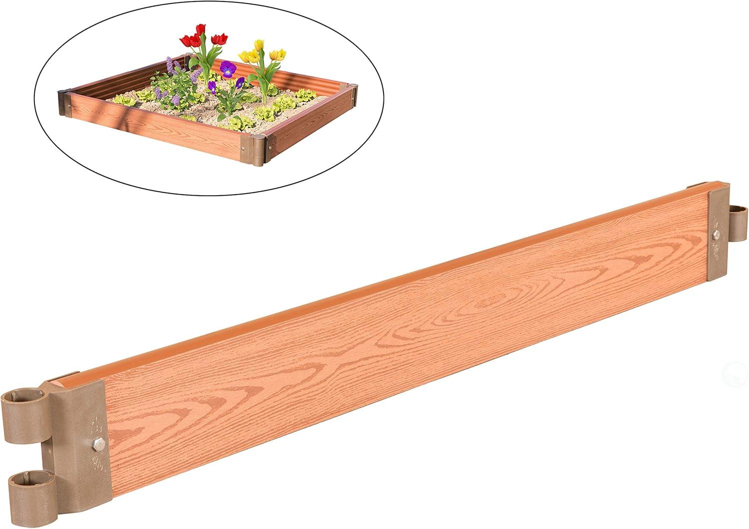 Classic Traditional Durable Wood- Look Raised Outdoor Garden Bed Flower Planter Box