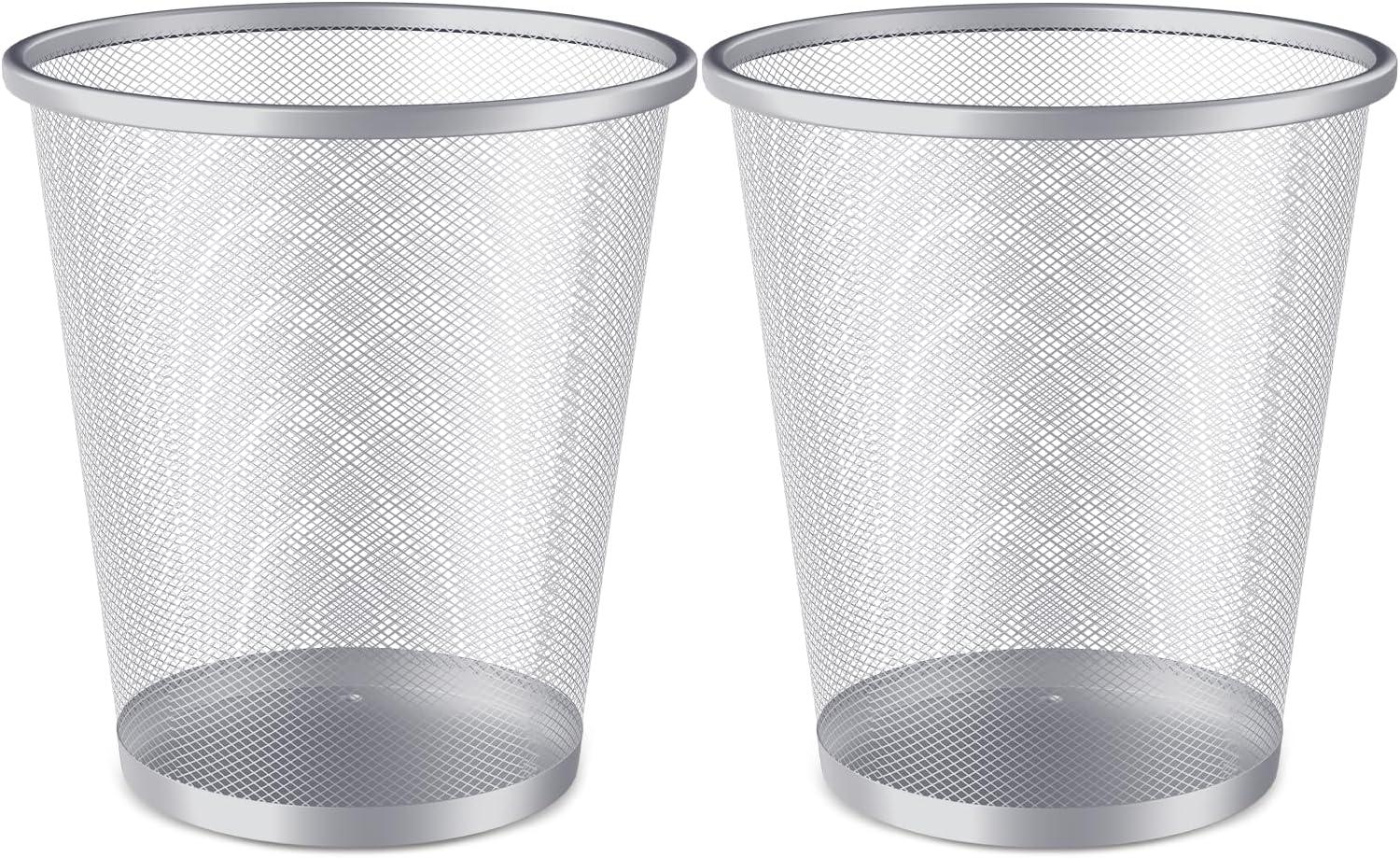 MoNiBloom 5 Gallon Mesh Trash Cans Wastebaskets Waste Basket Recycling Garbage Container Bin for Home Office (Set of 2)