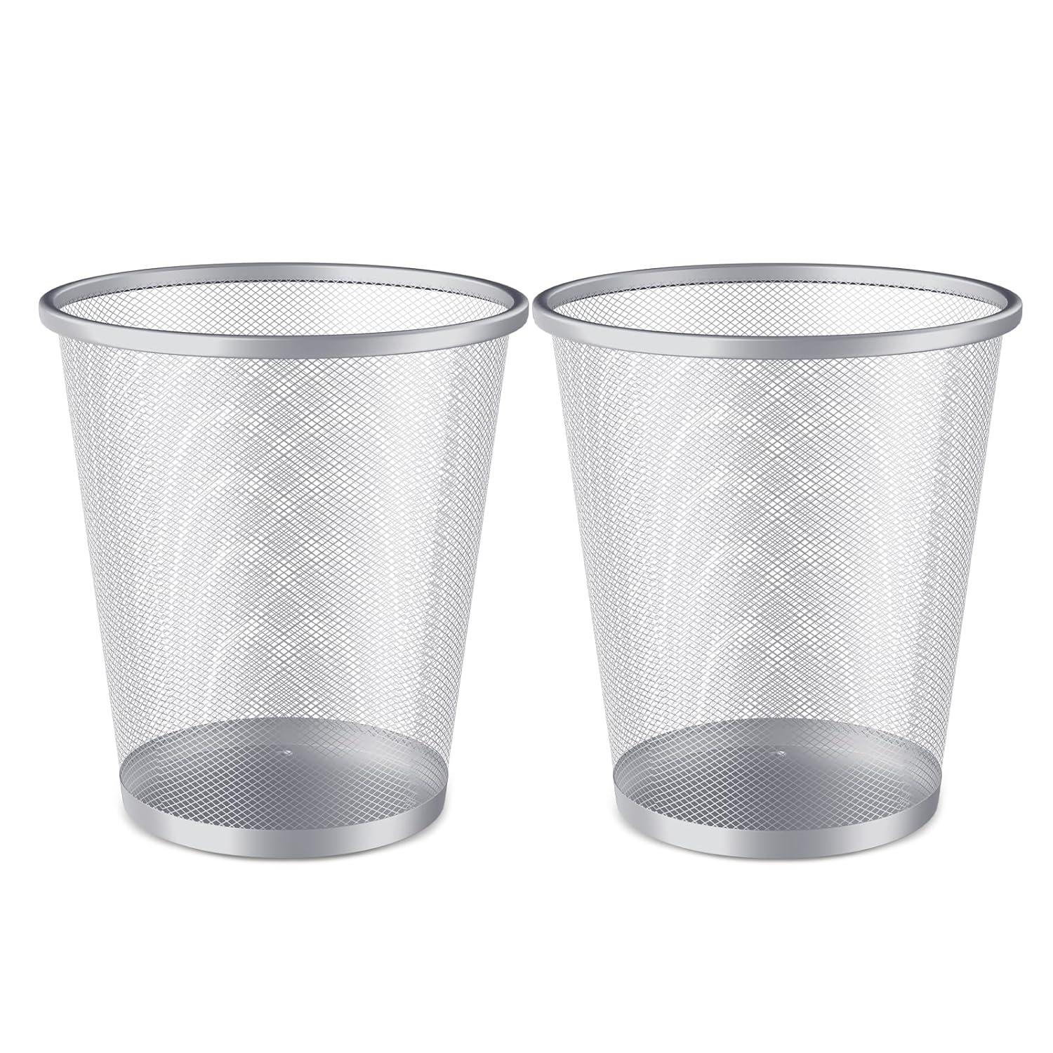 MoNiBloom 5 Gallon Mesh Trash Cans Wastebaskets Waste Basket Recycling Garbage Container Bin for Home Office (Set of 2)