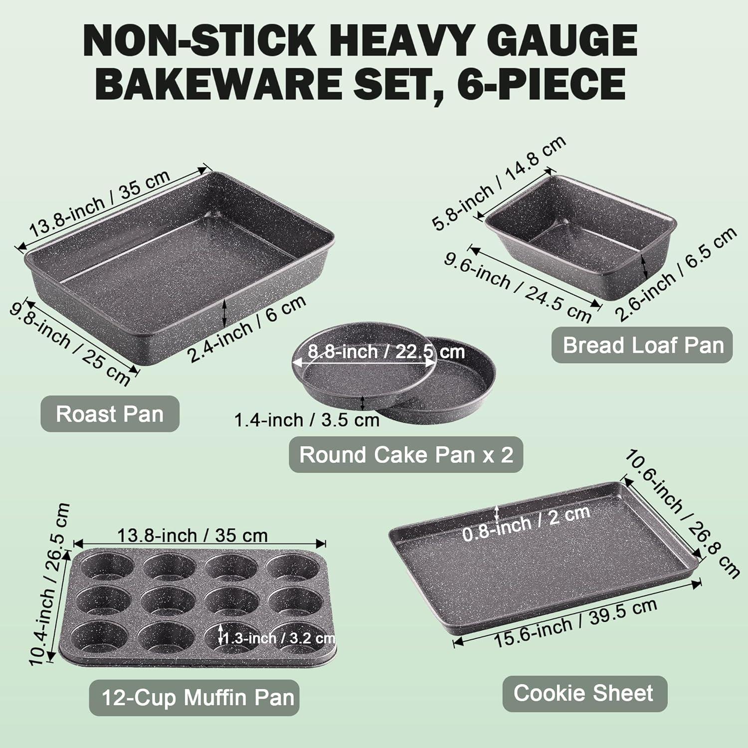 Cook N Home Cook N Home 6 Piece Non-Stick Steel Bakeware Set