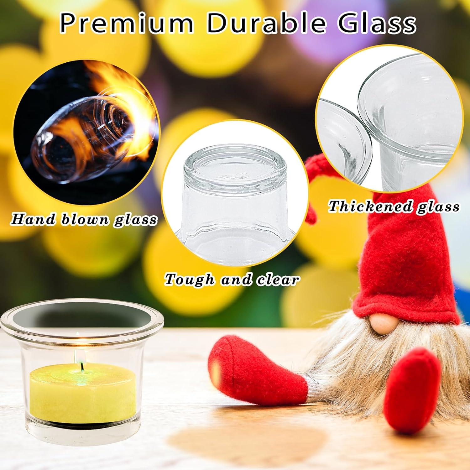 Glass Votive Candle Holders,Tealight Candle Holder for Wedding Holiday Birthday Party Dinner & Home Decor,Set of 12