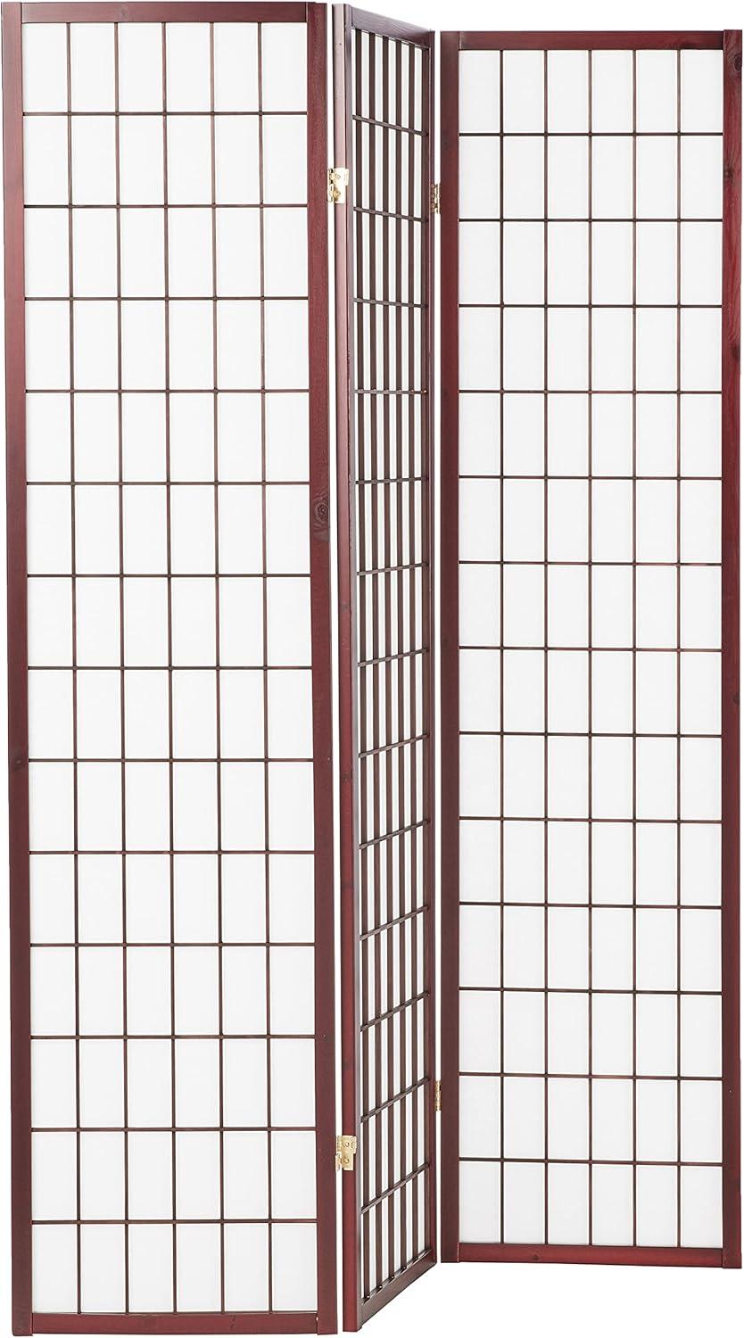 50'' W x 70'' H 3 - Panel Solid Wood Folding Room Divider