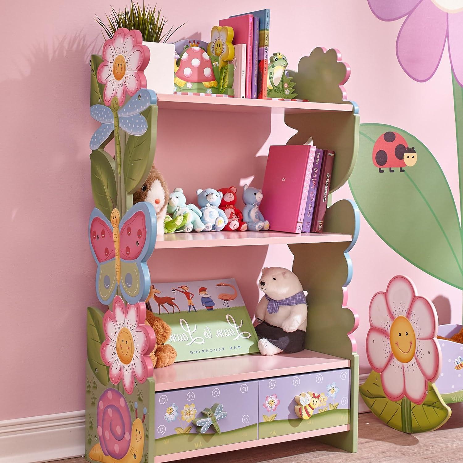 Fantasy Fields Magic Garden Wooden Bookshelf with Storage Drawers